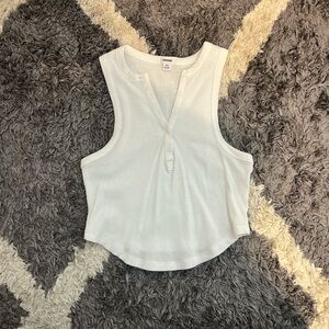 GARAGE- White Tank Top with Buttons